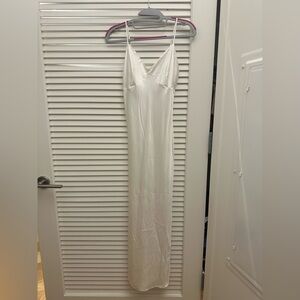 Skims Cami V Neck Silk Slip Dress - XS - Ivory